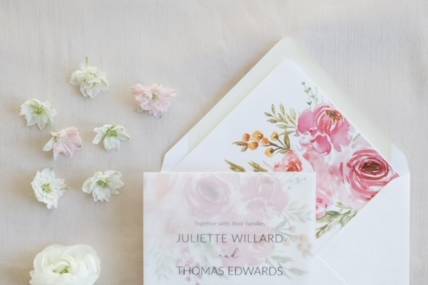 Vellum + Floral Invitation