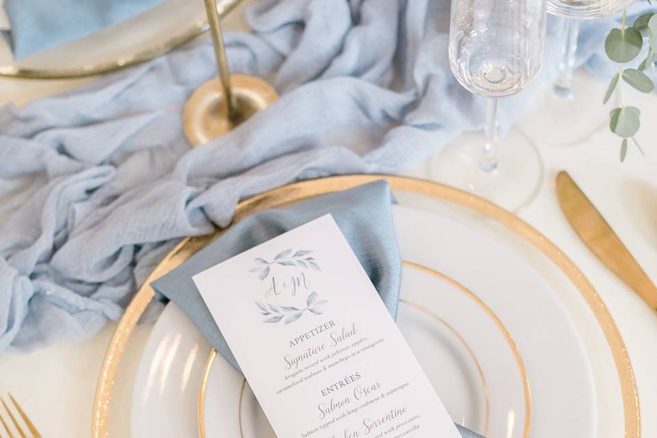 Monogram Menu Card