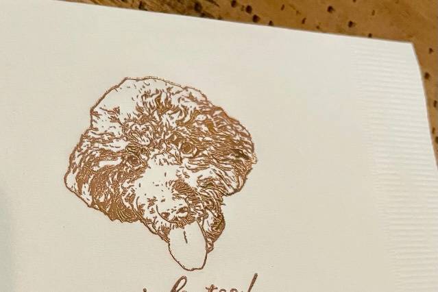 Pet illustrated foil napkins