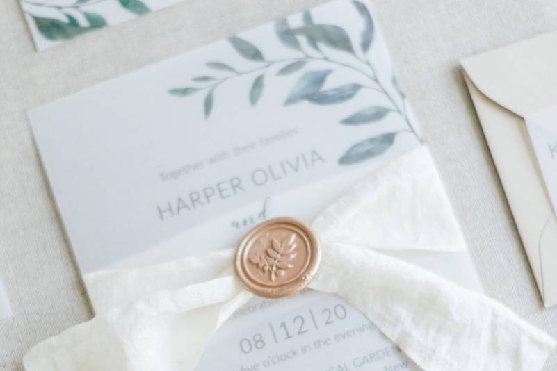 Vellum + Wax Seal Invite