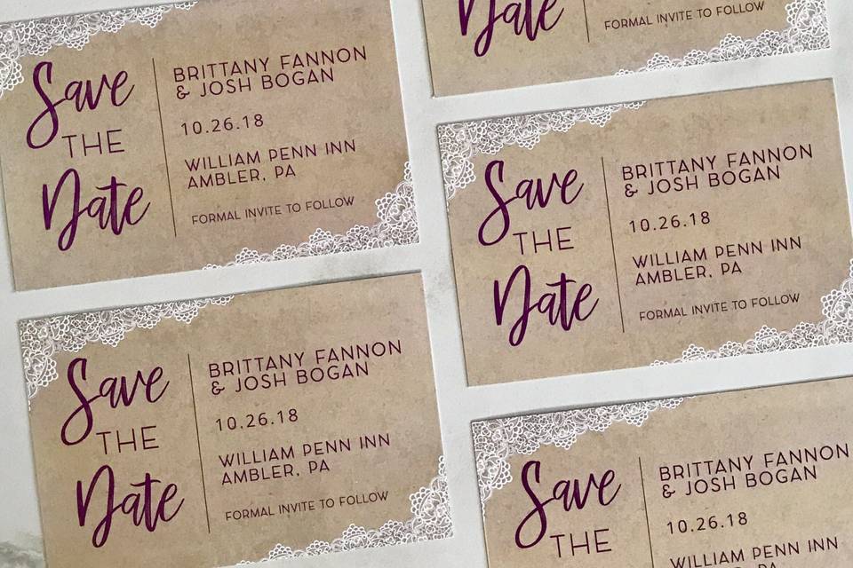 Rustic Save the Date Cards