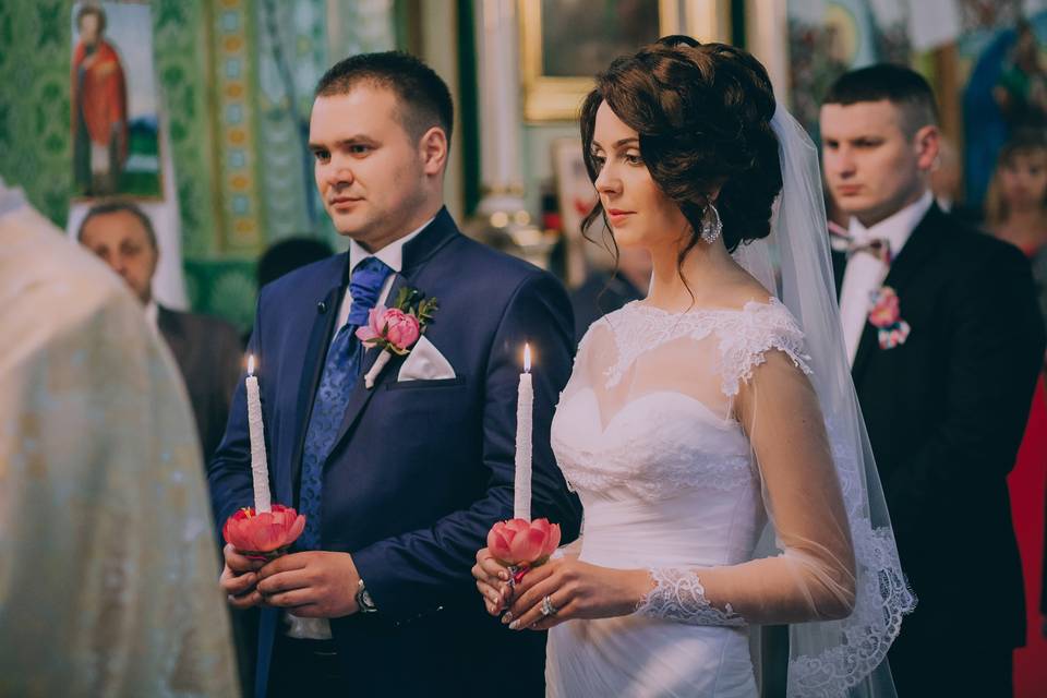 Couple with candles