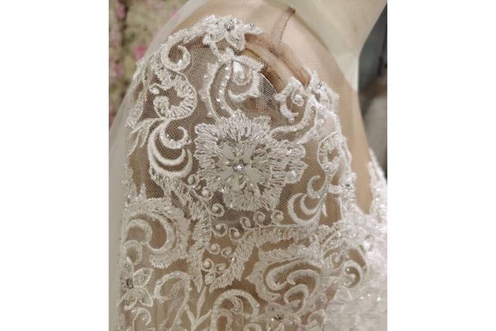 Detailed lace wedding gown