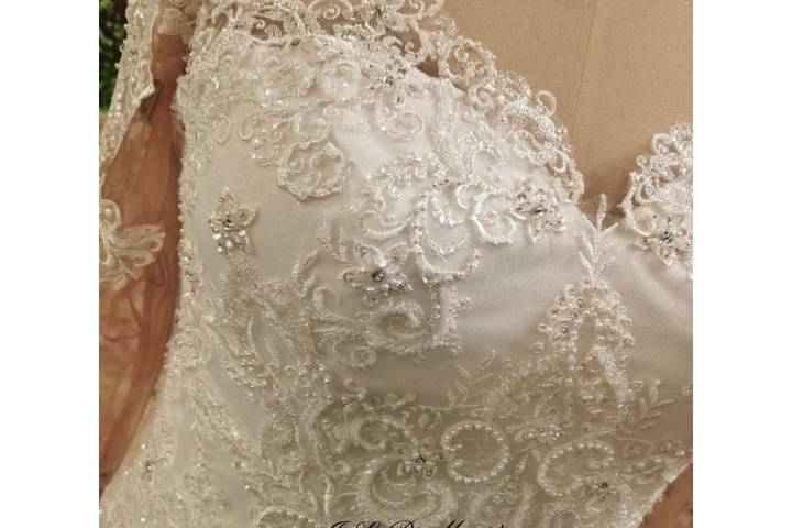 Detailed lace wedding gown