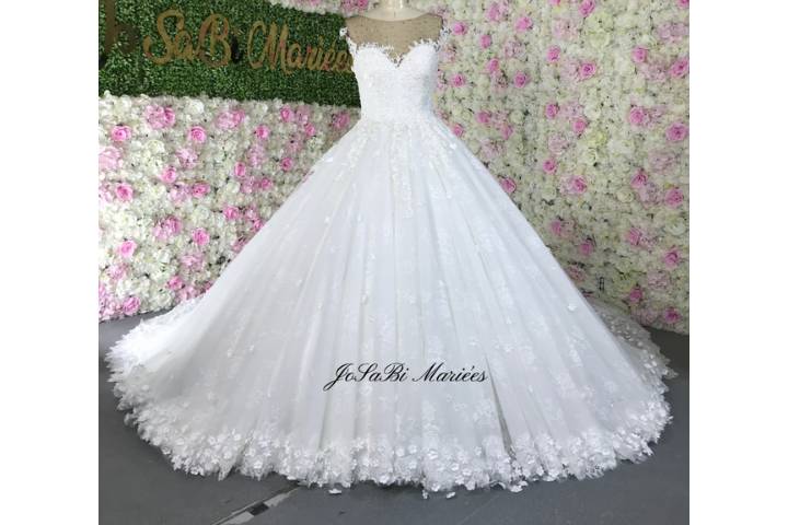 Floral ballgown wedding dress