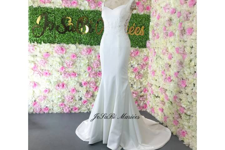 Crepe detailed gown