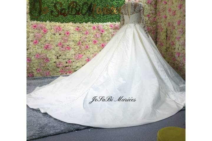 High end satin ballgown