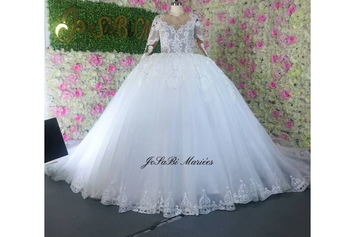 Beaded crystal bell ballgown