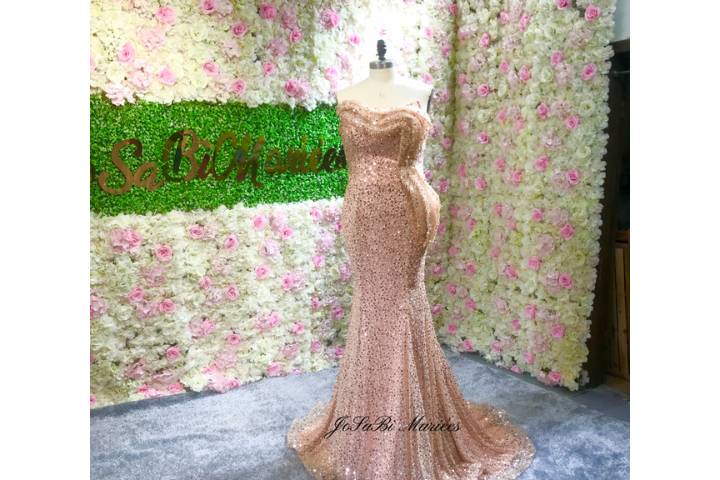 Rose gold reception dress