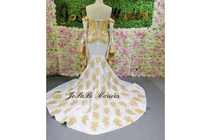 Gold 2 in 1 wedding gown