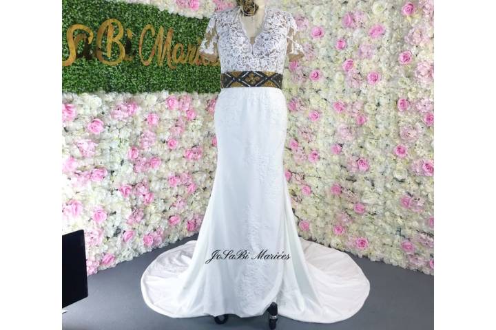 Bogolan sheath lace gown