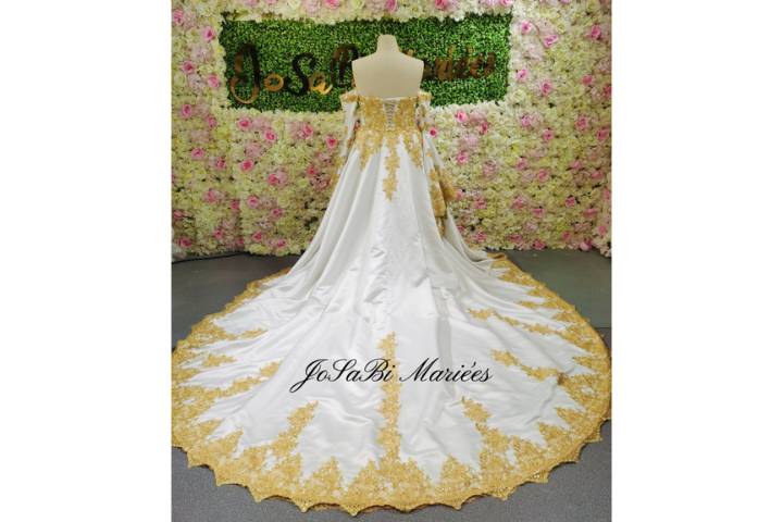 Gold 2 in 1 wedding gown