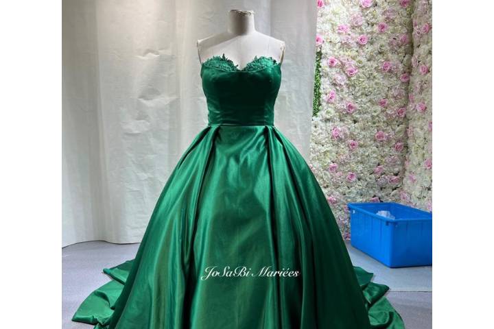 Retro emerald gown and coat