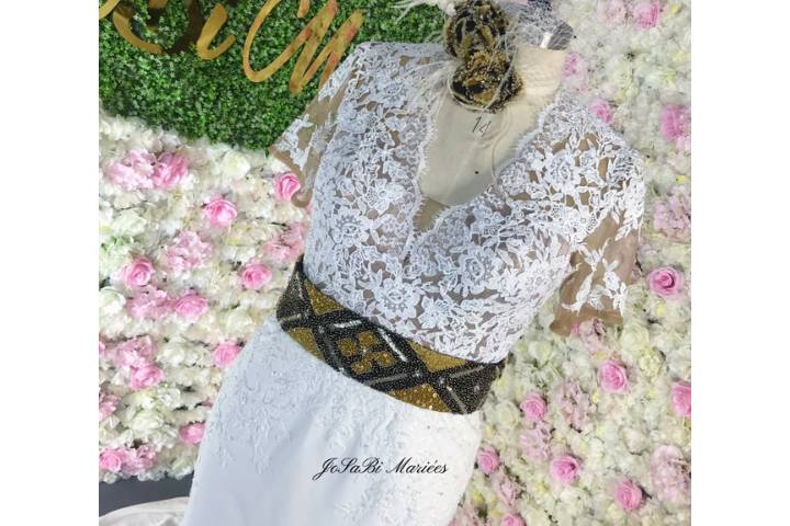 Bogolan sheath lace gown