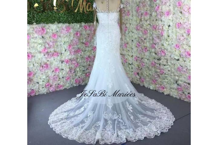 2 in 1 lace wedding dress