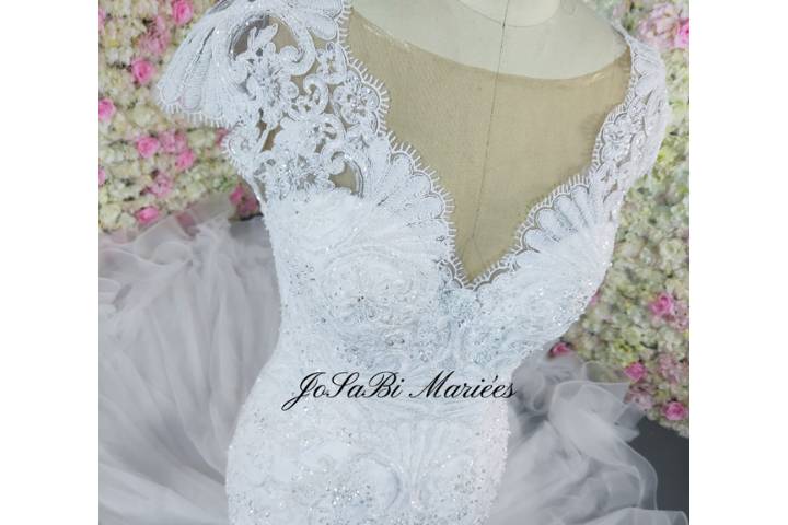 Beaded mermaid wedding dress