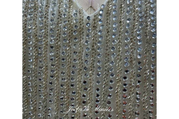 Handmade crystal beaded gown