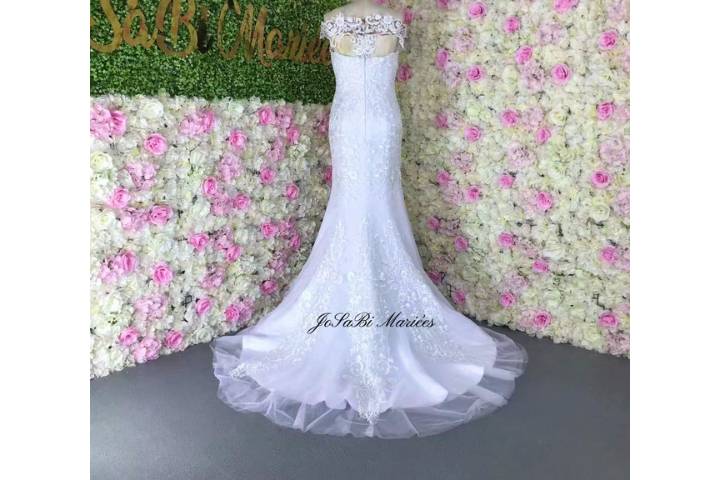 2 in 1 lace wedding dress