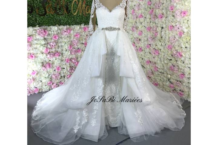 Layered 2 in 1 wedding dress