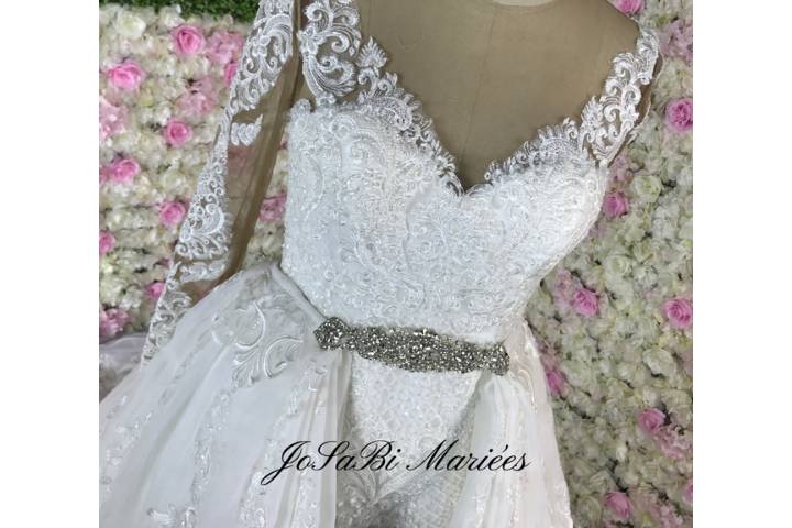 Layered 2 in 1 wedding dress