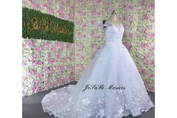 3d flowers wedding dress