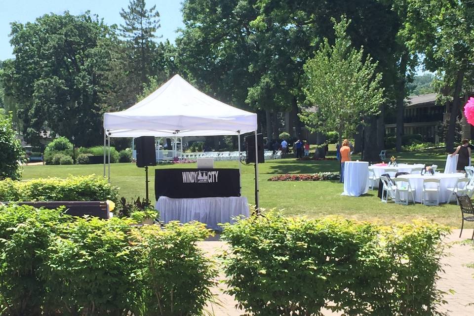 Outdoor wedding setup @ The Abbey