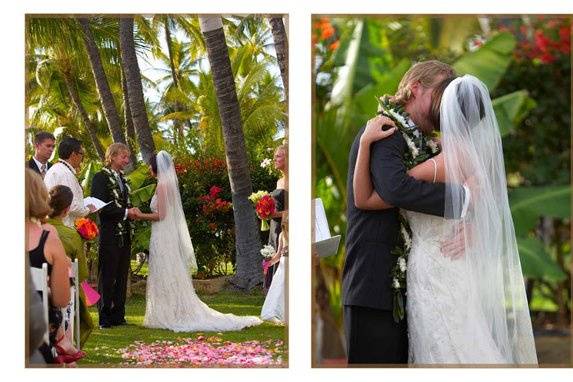 Romantic Maui wedding by the beach