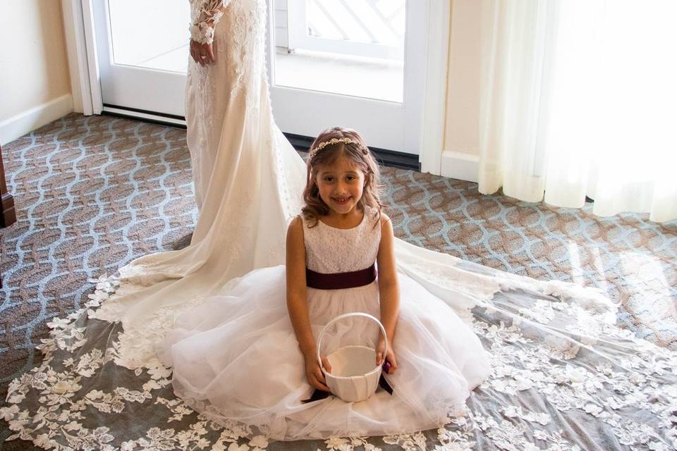 Bride and Flower Girl