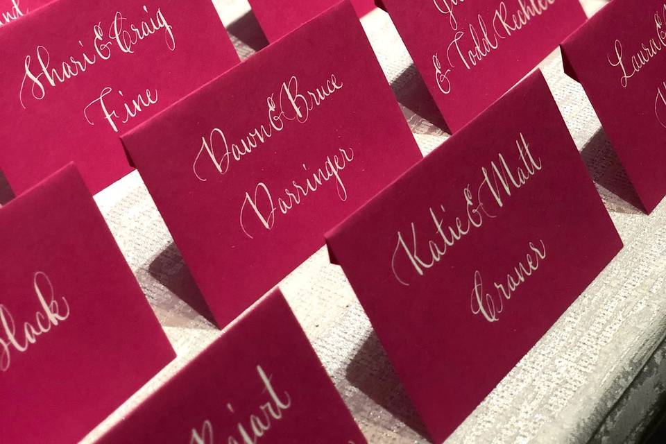 Hand calligraphy escort card