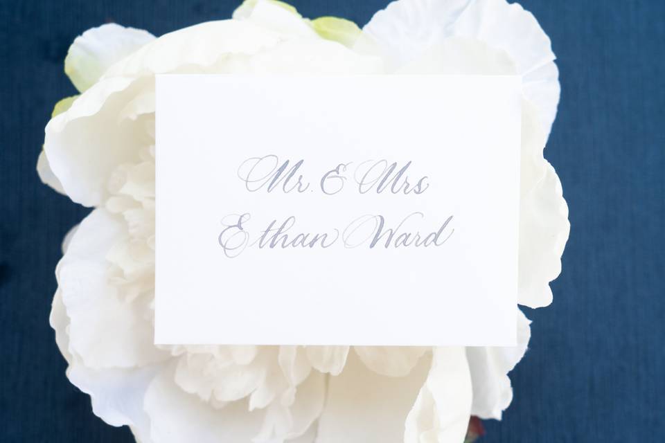 Hand calligraphy escort card