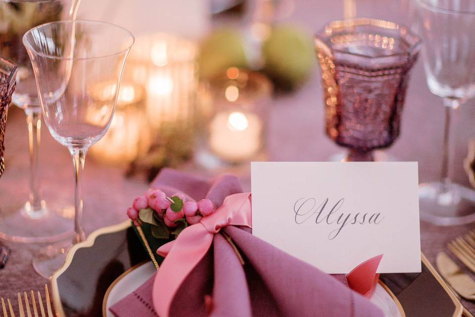 Hand calligraphy place card