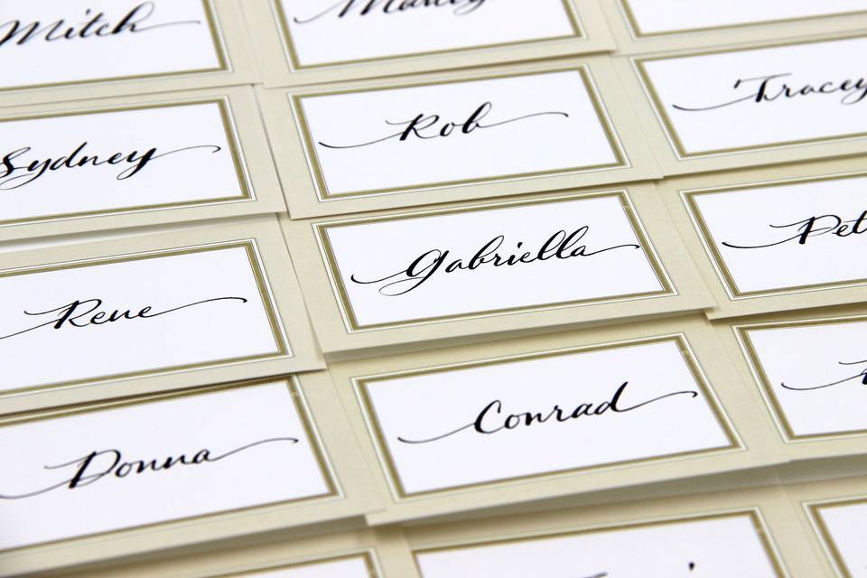 Hand calligraphy place card