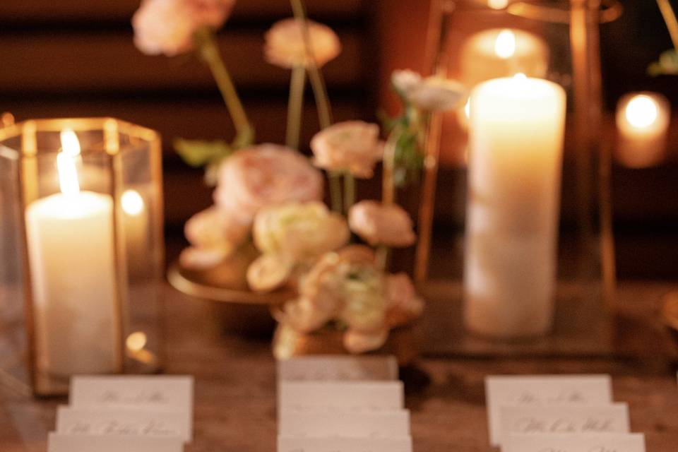 Hand calligraphy escort cards