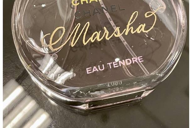 Engraved perfume bottle