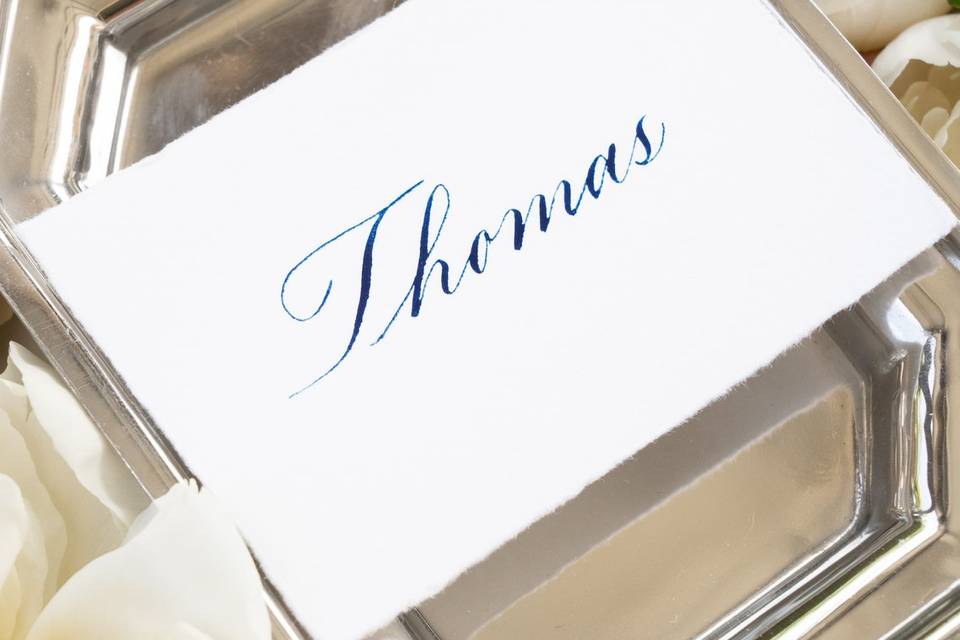 Hand calligraphy place card