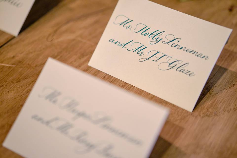 Hand calligraphy escort card