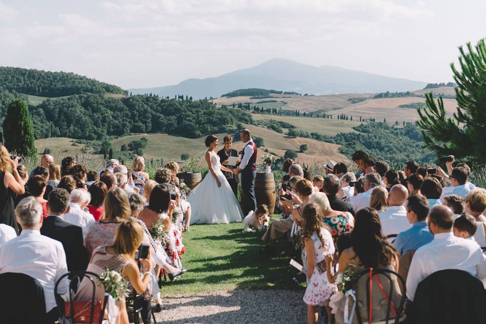 Holding the guest-of-honor's hand