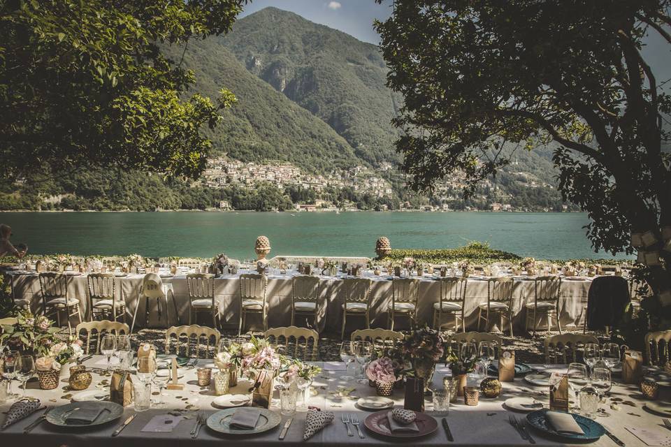 Dining with a waterfront view