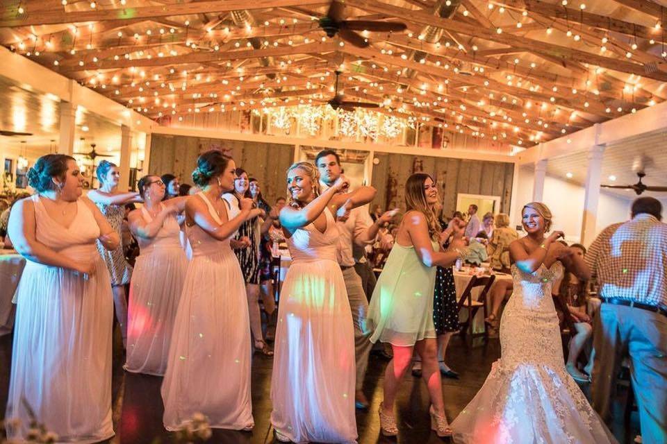 Bride and her bridesmaids