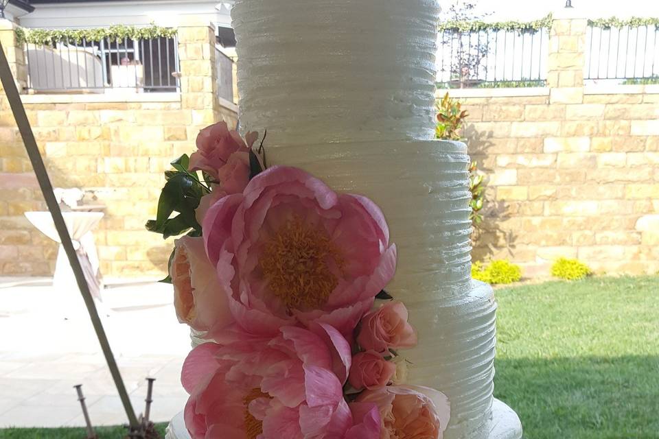 Five tier floral cake