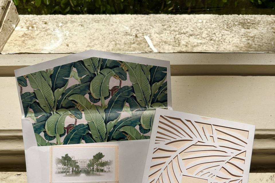 Laser cut tropical style