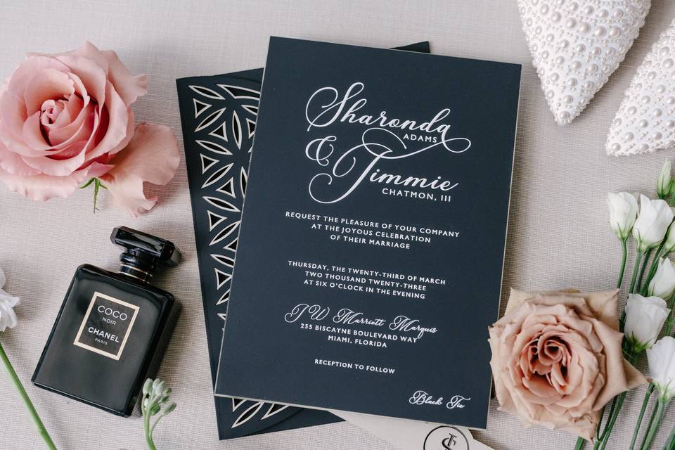 Laser cut jacket invitation