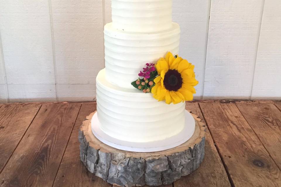 Sunflower wedding cake