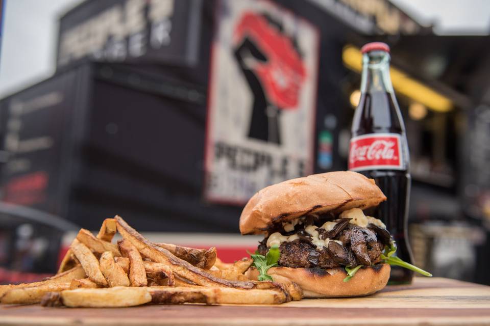 Burger and soda