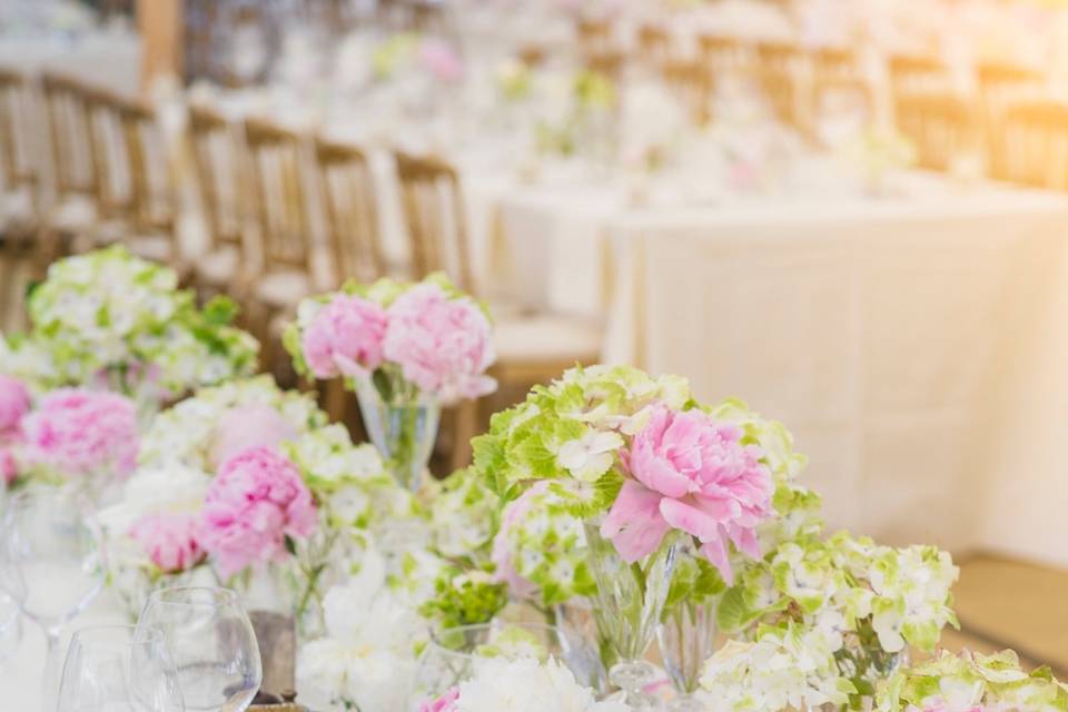 Wedding reception tablescape