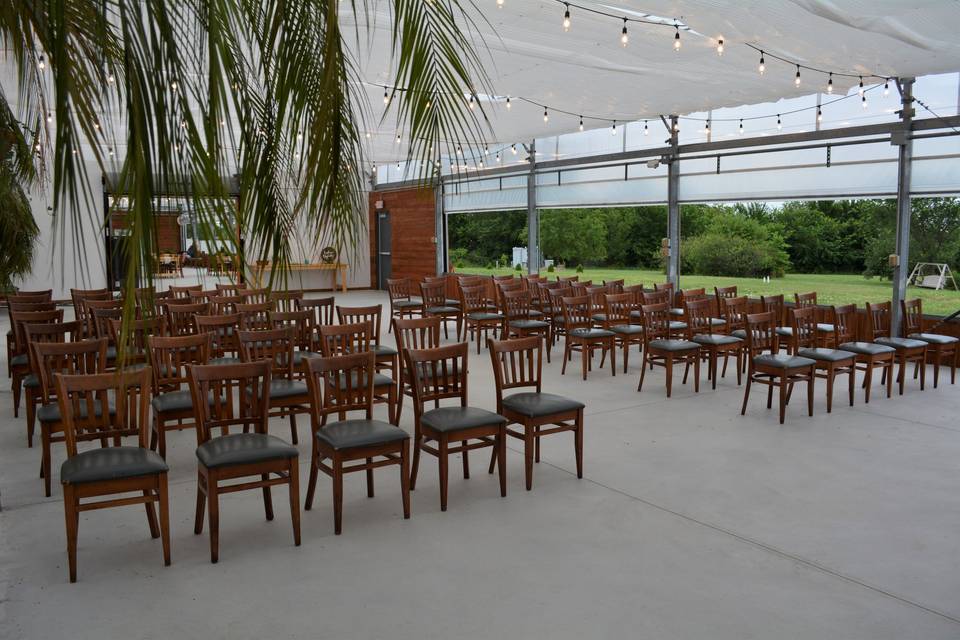 Wooden chairs provided