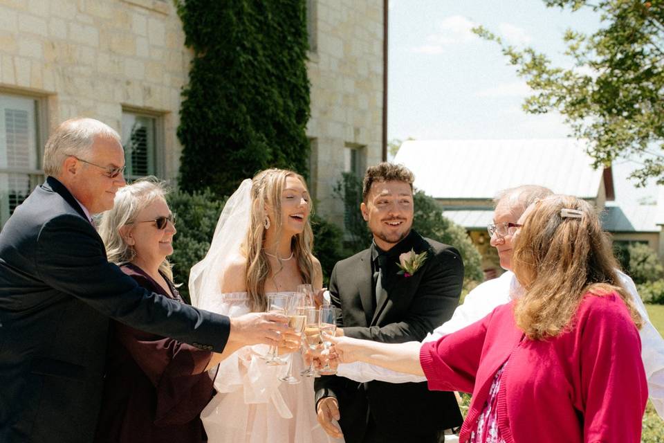 Toasting with the parents!