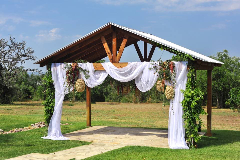 Boho style wedding arch