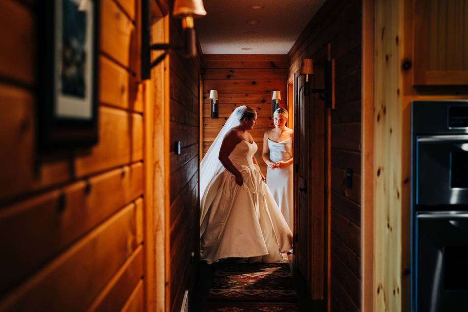 Bride getting ready