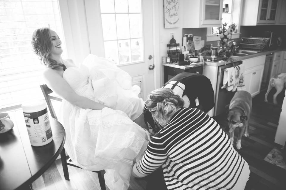 Glam squad finishing touches!